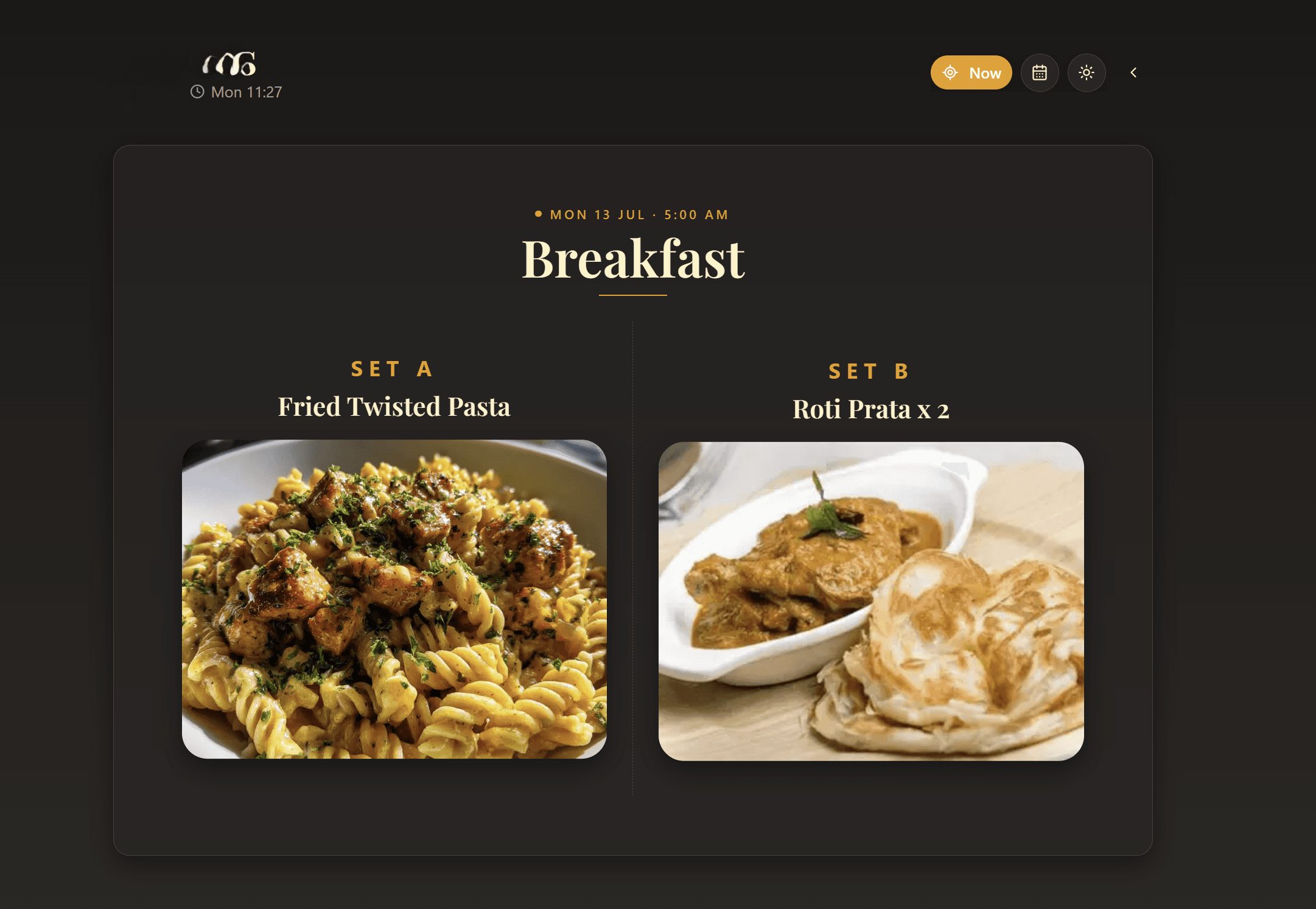 Public menu · now serving